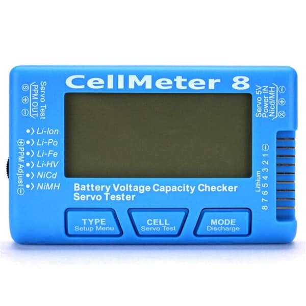 RC CellMeter8 1S-8S Batterikapacitet Spændingstester til LiPo Li-NiMH Meter