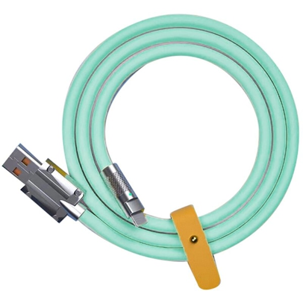 120W 6A Super Charge USB C-ladekabel USB Type-C-lading + dataoverføring 2-i-1 mobiltelefonkabel grønn (1M)