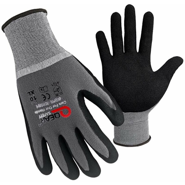 3-pack Micro Foam Nitril Arbetshandskar, Medium/8, Grå, 2000