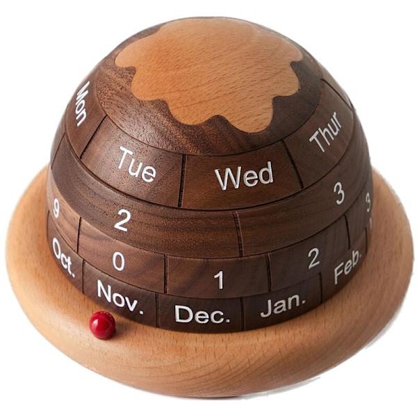 Træbordkalender Dekoration, Borddekoration, Bordkalenderblok, Evig Bordkalender Planet