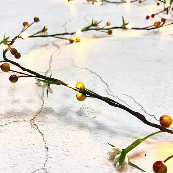 6,6 fot Tiny Flower and co.ukuit Vine Fairy String Lights 20 LED Konstgjorda Blommor Dekorativa Nattlampor Batteridrivna String Lights för Jul