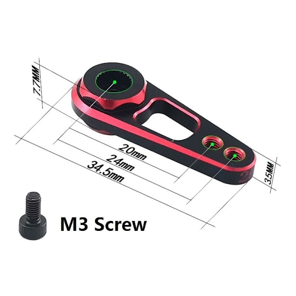 25T Dobbelthulls aluminiumslegering Servoarm for RC-bil for Axial SCX10 90046 TRX4 RC Crawler, B