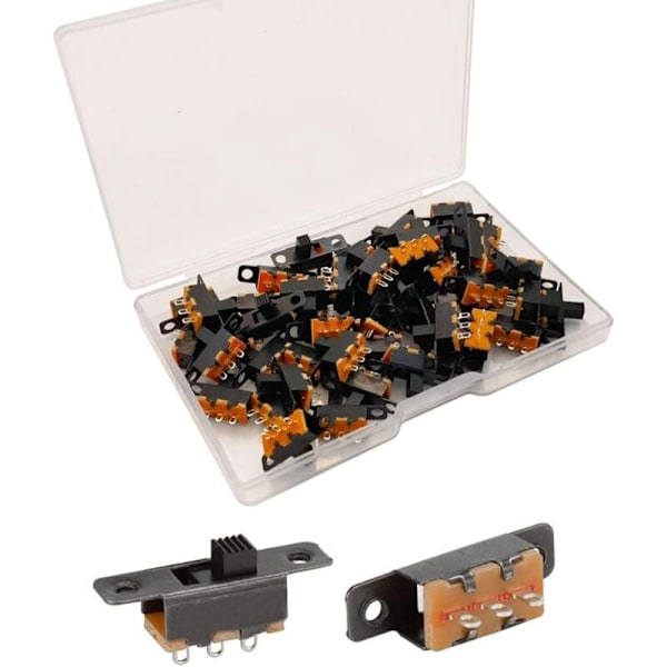 400 st Mini Rocker Switch SPDT Glidbrytare 0.5A 50V DC 3-polig 2-läges, På/Av Glidbrytare Panel, Mikro Miniatyr Låsande SS-12F15