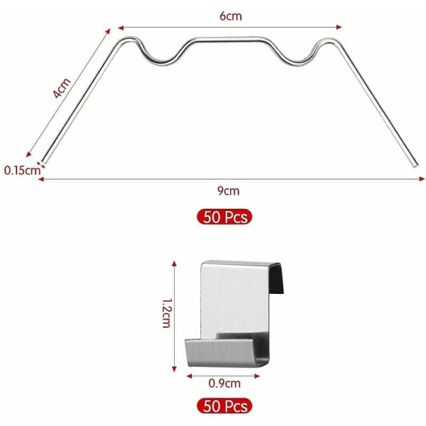 100 st växthusglasklämmor inkluderar 50 W-typ växthusklämmor i rostfritt stål och 50 Z-typ växthusglasklämmor