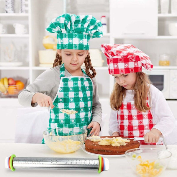 Justerbar rulle med non-stick-belegg, justerbare skiver og målemarkeringer + SiliCone-bakeunderlag for kjevling av deig til paier - Fei Yu