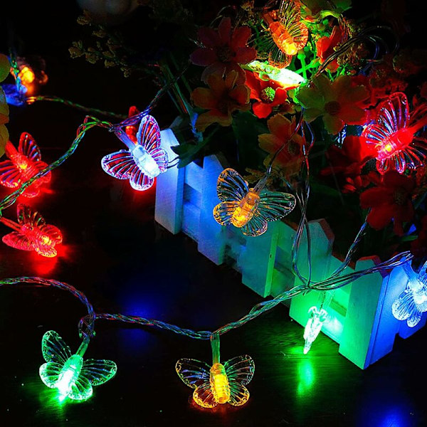 Perhonen Jouluvalot 3m 20 LED Paristokäyttöiset Kotiin, Juhliin, Syntymäpäiville, Puutarhaan, Hääihin, Jouluun, Sisä- ja Ulkokäyttöön
