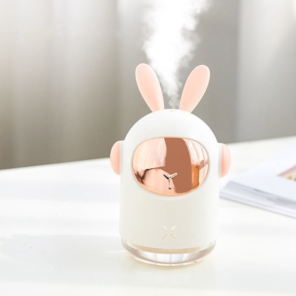 Rabbit Air Luftfuktare 300ML USB Cool-Mist Bedårande Mini Luftfuktare med LED-Ljus för Hemmakontor