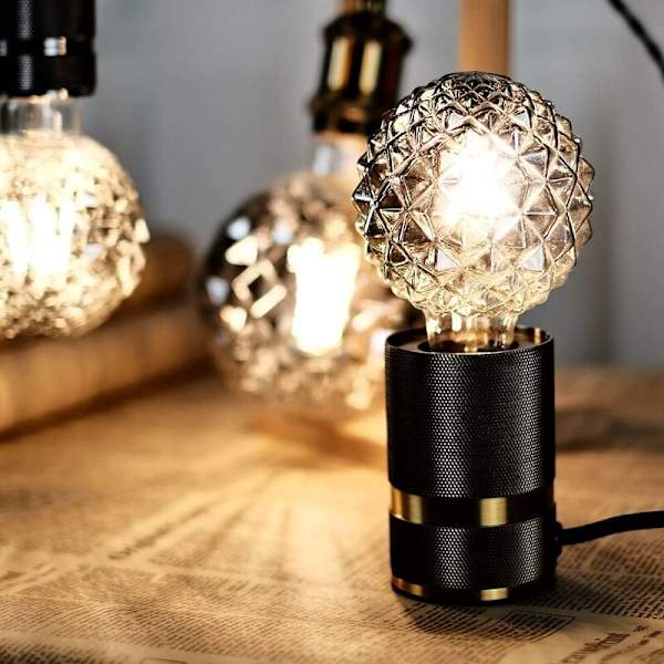 Retro LED Filament Edison Glödlampor 4W Rökfärgat Glas 220/240V E27 Kristall Dekorativa Lampor Art Deco G95 Kristall (Ananas) [Energiklass D]