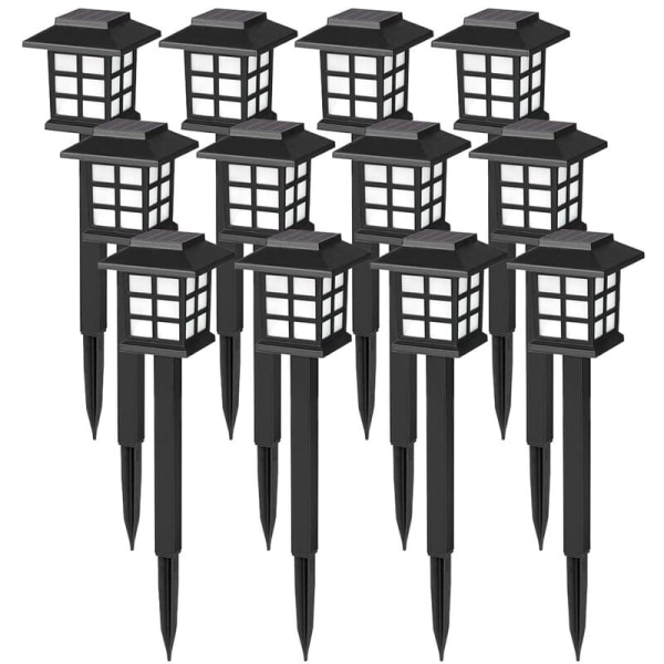 12 Pack Solar Lights for Outdoor Pathways, Solar Lights for Garden, Landscape, Path, Yard, Patio, Driveway, Walkway, Warm White