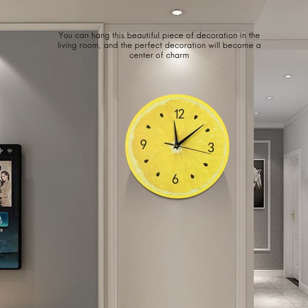 Sitruunahedelmäseinäkello Lime Modern Kitchen Clocks Decor olohuoneessa Trooppinen hedelmäkello Seinätaidekello