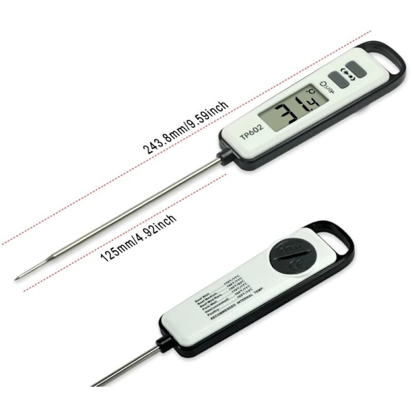 TP602 Digital Köks Termometer för Kött Matlagning Mjölk Sonda Elektronisk BBQ Temperaturdetektor Hemverktyg