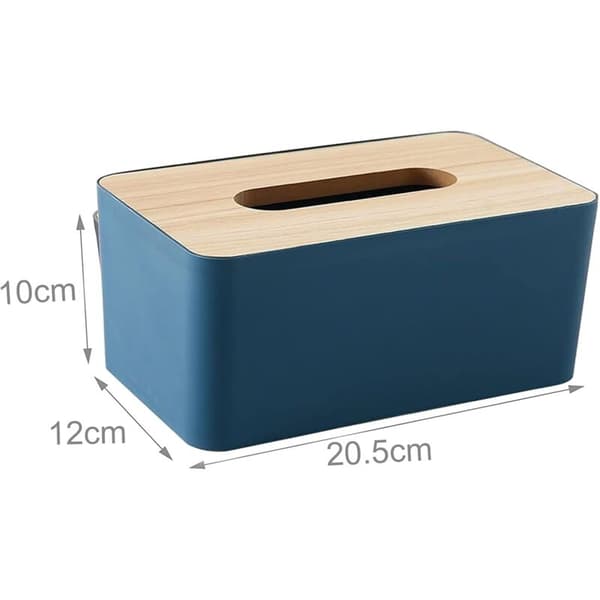 Bambus Tissue Box, Tissue Box Rektangulær Tissue Box Badeværelse Servietter Dispenser Vådt Tissue Box til Badeværelse, Soveværelse eller Kontor