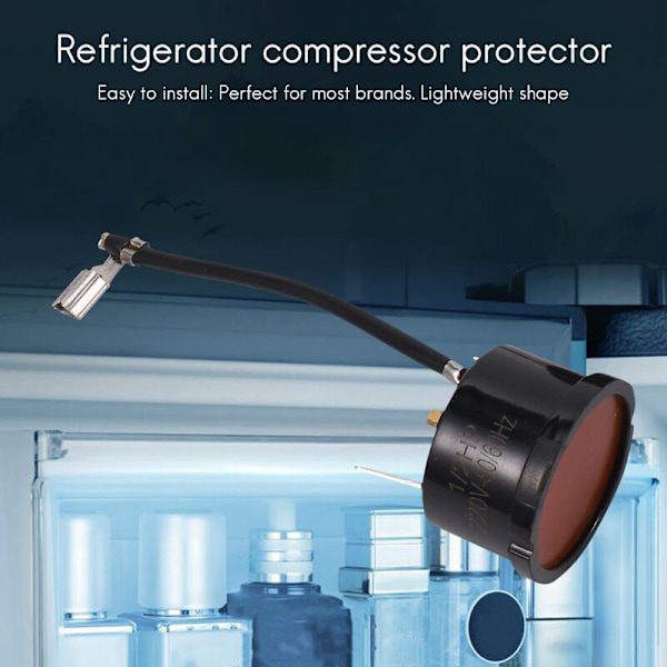 2 stk. 1/2HP 375W køleskabs termisk overbelastningsbeskytter kompressor reservedel til minikøleskab, vinkøleskab