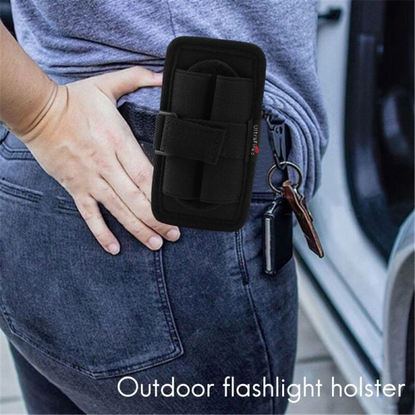 Utomhus ficklampa set slitstark nylon ficklampa set Pu360 graders roterbar bältesklämma bärväska justerbar midja ficklampa set