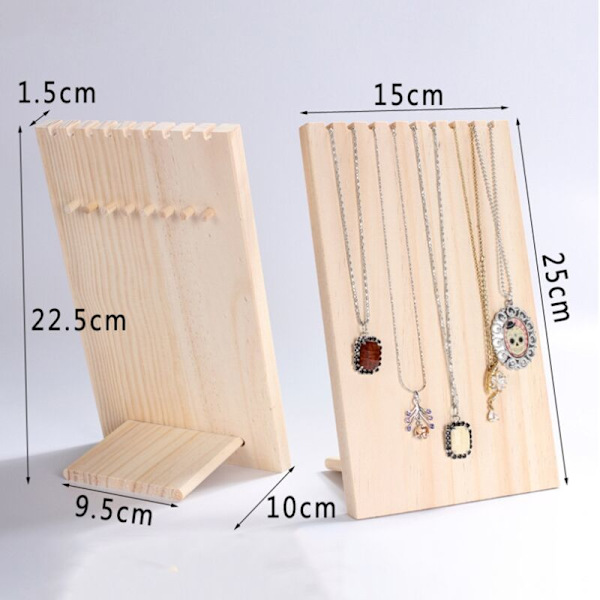 Trähänge Displayställ Hållare 9 Krokar för Kedja Armband