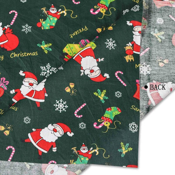 Set med 6 fyrkantiga bitar av jultema bomullstyg, snögubbe och jultomte tryckta sytyg konstset, 6-pack