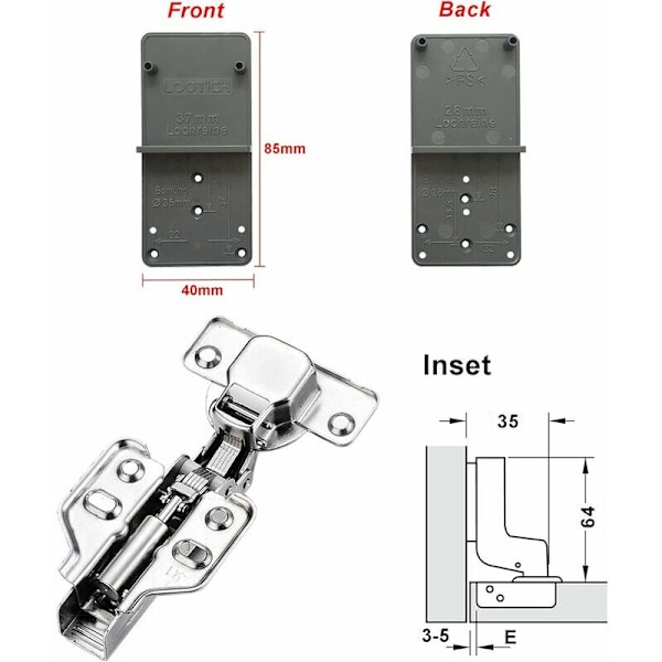 110 Graders Clip-In Utdragbara 35mm Mjukstängande gångjärn med Hydraulisk Dämpare Självstängande Dämpade Gångjärn för Köksdörrsskåp 8-pack