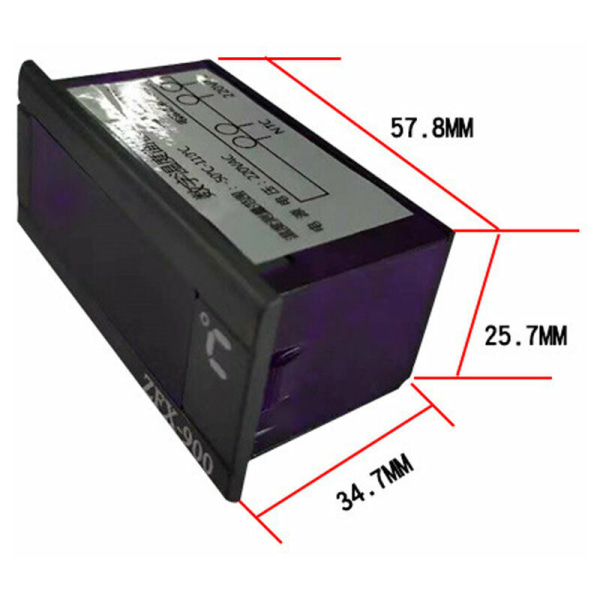 Verktyg Termometer ZFX-900 Inbyggd Temperaturindikator Smart Digital Temperaturdisplaypanel för Kylskåp Frys Kylrum, Svart-