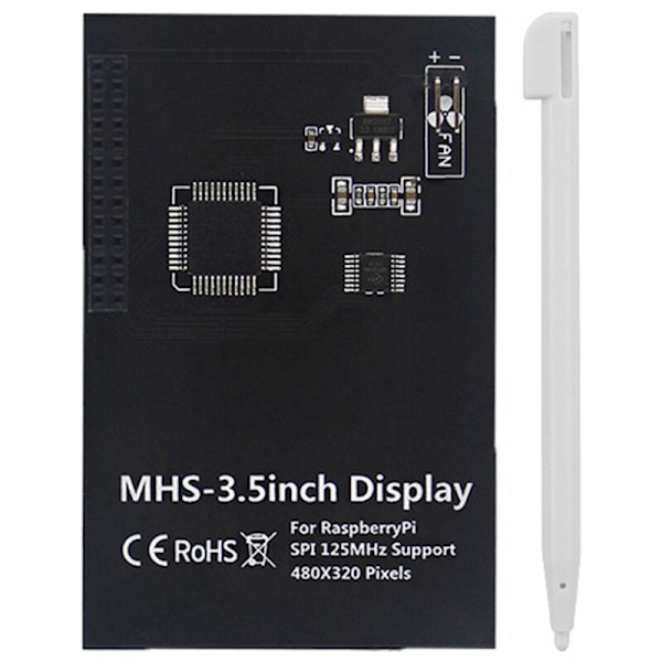 3,5 Tums 480X320 Pekskärm för 4B/3B+/3B TFT LCD-modulskärm med pekstift, svart
