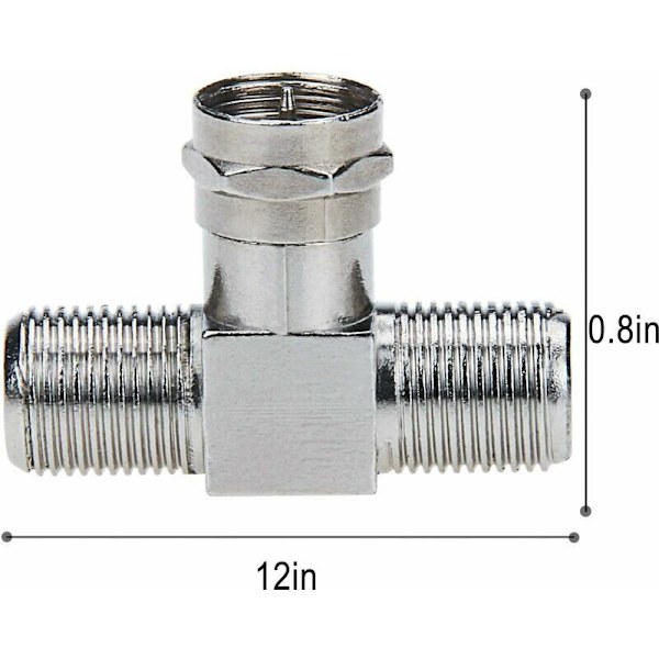 Koaksialkabelsplitter, 2-pak TV-splitter Type F hann til 2 F hunn