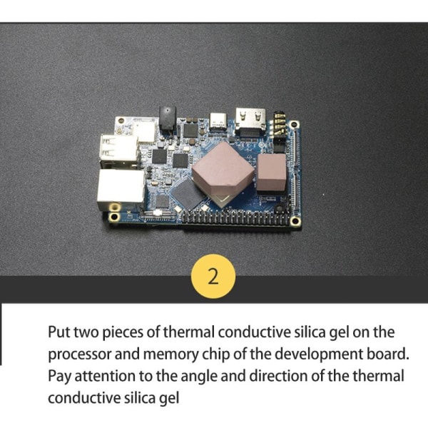 Skyddande fodral för Orange Pi Black + termiskt ledande lim, endast lämpligt för Orange PI4 / 4B-kort