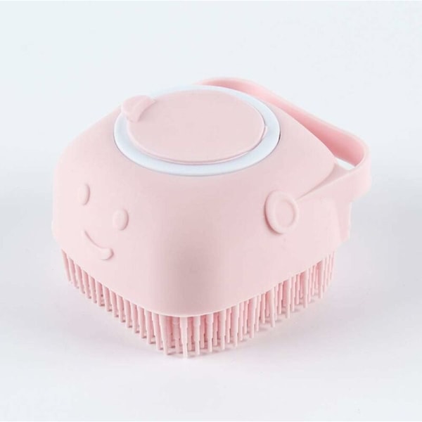 SiliCone Bath Brush for Baby Shower Massage for Children Ultra-Soft Clean Brush (Pink))-