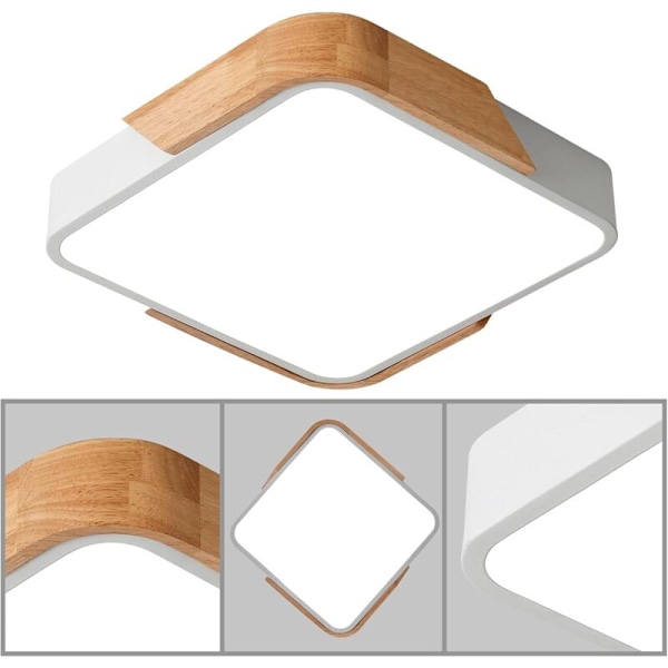 LED 18W Loftlampe med Fjernbetjening Dæmpbar Lysstyrke Moderne Ultra Tynd Kvadratisk Badeværelseslampe Armatur til Hjem Kontor Soveværelse Stue Sæt