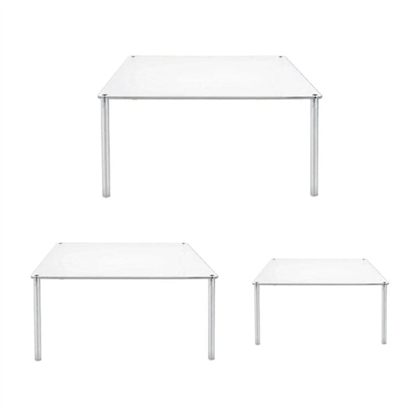 3-pack Akryl Cupcakesställ, Klar Kvadratisk Kaktårta Display, Dessertbord Display Set för Matkakor, Pizza, Efterrätter
