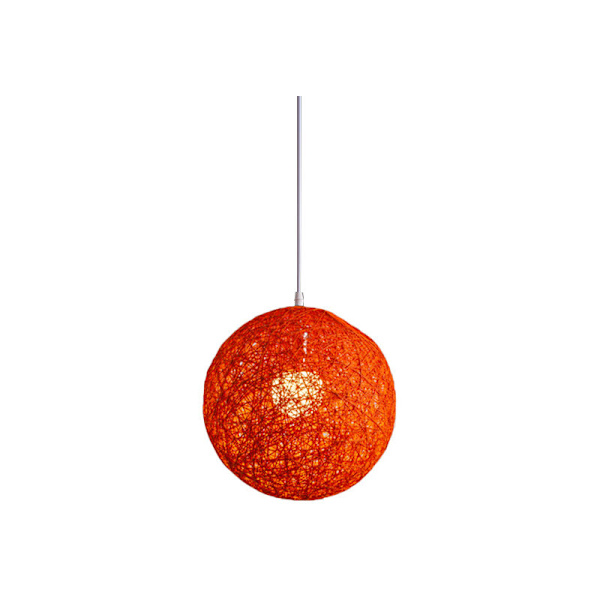 Orange, rotting boll och hampa individuell kreativitet sfärisk rotting bo lampa