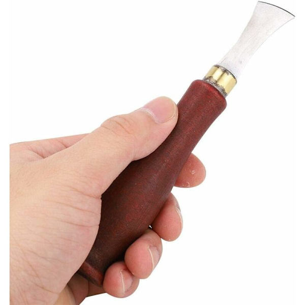 Lærverktøy, Lærverktøy Lærkant-Riller Stainless Steel Blade Trehåndtak Riller Lærhåndverkverktøy (1,0 mm)