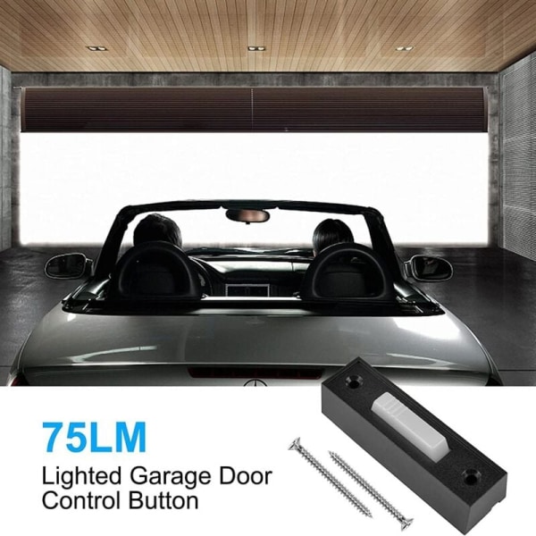 2 st Universal Garageportöppnare Väggknapp 41A4166 Belysning Väggtryckknapp Svart Finish med Vit Center