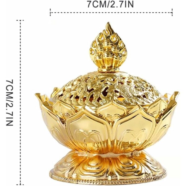 Liten Lotus Rökelsebrännare Censer, Zink Alloy Rökelsehållare för Tehus Hemmakontor-