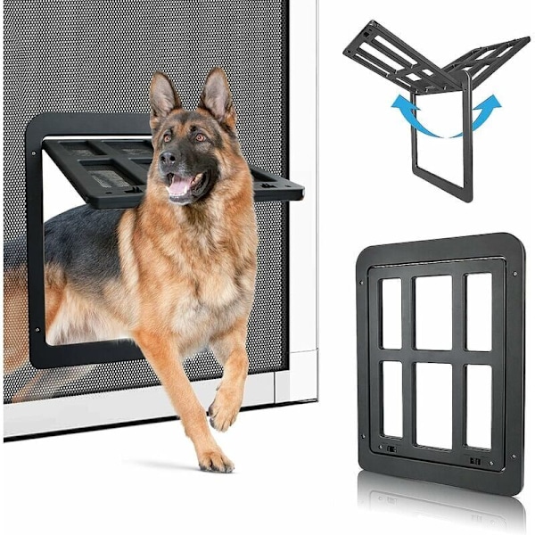 Hunde Dør, Magnetisk Klapdør til Dyr, Nem Installation Kattelem Katteflap Myggenet (34 cm x 44 cm)
