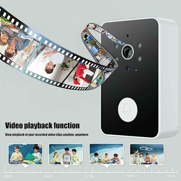 Smart trådlös videodörrklocka, smart visuell intercom, HD-nattvision, WiFi-säkerhetsdörrklocka, lämplig för hem, lägenhet