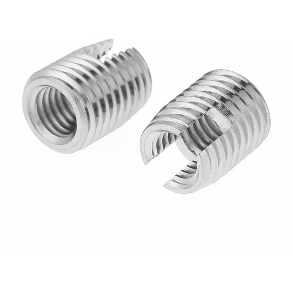 M8x15mm gjengede innsats selvtappende spiralformede rustfrie stålinnsatser SUS303 (20 stk.)