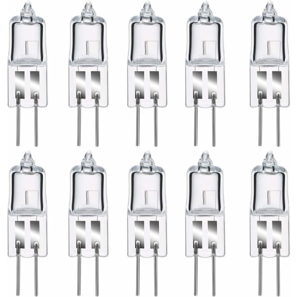 G4 Halogenlampor, G4 Halogen stiftbaslampa 12V 20W, 2800K Varmvitt Dimbar G4 Transparent Kapsellampa 10-pack [Energiklass C]