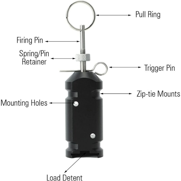 Researm för resor Trådlarm i aluminiumlegering Campingtillbehör Aluminiumlegering Material 4,5V för camping utomhus Poolalarm Svart