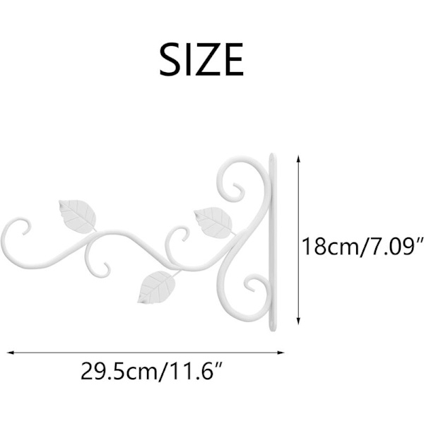 Väggfäste för upphängning av växter, 2 stycken plåtkrokar Väggfästen 30 cm Blomkruka Fågelmatare Retro Hängare Hängare Trädgård Inomhus Utomhus W