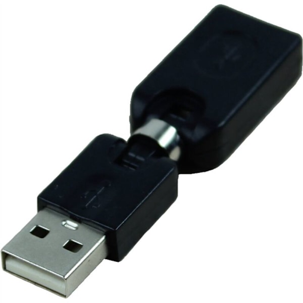 3X Sort USB 2.0 Han til 360 Graders Rotation Vinkel Forlænger Adapter