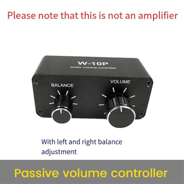 Bærbar lydstyrkekontrol RCA 3,5 mm forforstærker W-10P Stereo Dual Channel Stereo Audio Mini Balance Music Home Sound