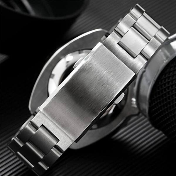 2X Urværk Spænde Fold Sikkerhed Fræset Spænde Rustfrit Stål Armbånd Udskiftning, 18mm