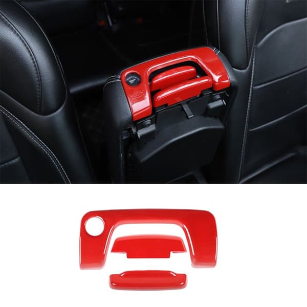 Center Console Armrest Switch Button Trim Sticker til 2018-2022 JL JT, ABS Rød