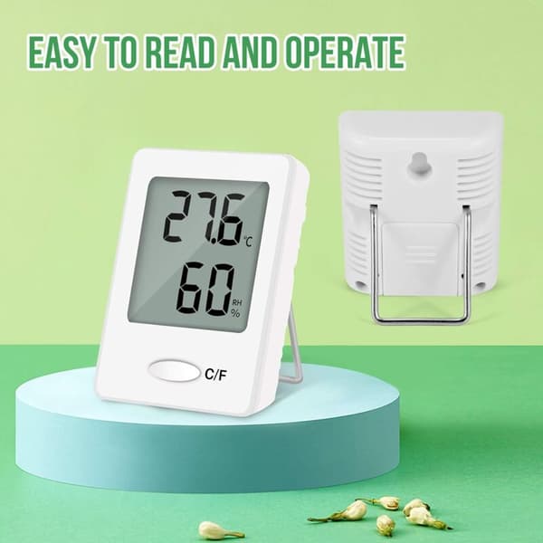 2PCS LCD-termometer Hygrometer inomhus digital temperatur fuktighet hög precision bärbar (vit)-