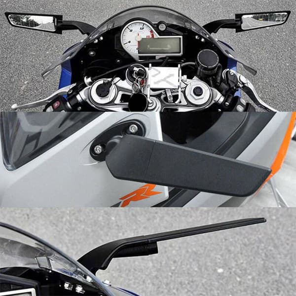 2 st modifierade motorcykelbackspeglar justerbar roterande sidvindvinge för 250 300 400
