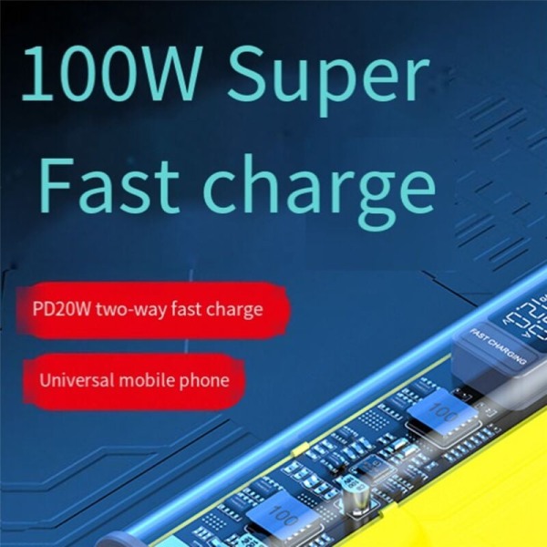 100W DIY Power Bank-fodral med USB TYPE C, dubbelriktad laddningsplatta, 18650/21700-batteri, grå
