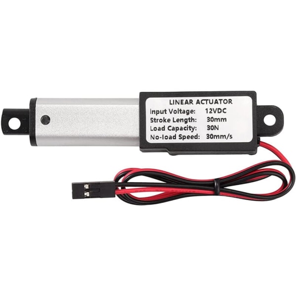 12V Mini Lineær Elektrisk Aktuator Aktuator Hastighet 30Mm/S Børstet DC Motor 30N Vanntett med Braketter