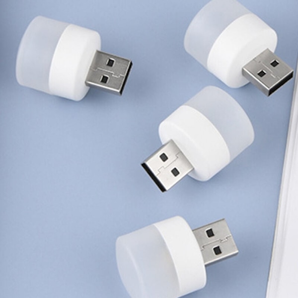 8 st nattlampa USB Mini LED-lampa, kompakt, för sovrum, badrum, barnrum, hall, kök (vitt ljus)