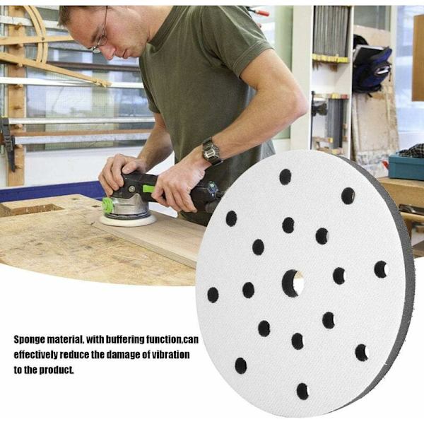 Pakke med 10 Bløde Slibepuder, 150mm Slibebløde Slibeinterfacepuder Blød Svampsdiameter 150mm (17 Huller)