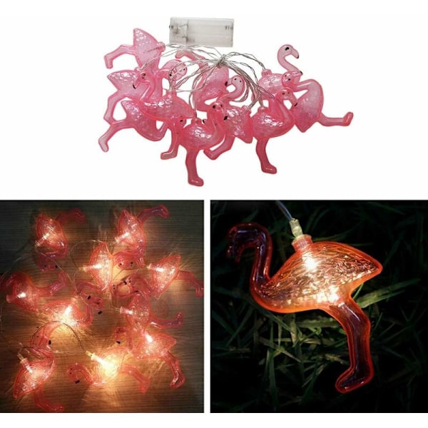 1 Pakke 1,5m 10 LED Flamingo Lyslenke for Halloween Dekorasjon Juledekorasjon Rekvisitter for Bryllup Fest, Patio, Soverom