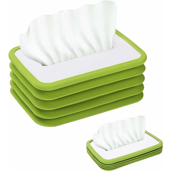 SiliCone Tissue Box - Foldbar Tissue Dispenser - Praktisk Papirhåndklædeholder - Til Badeværelse, Bordplader, Hjem, Kontor, Bil -
